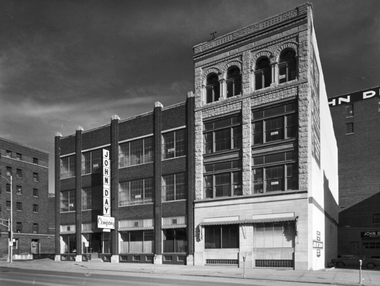 12. John Day Co. Bldg, left, Brunswick-Balke-Collender Bldg, right, 401-07 S. 10th 1986 - Lynn Meyer.jpg